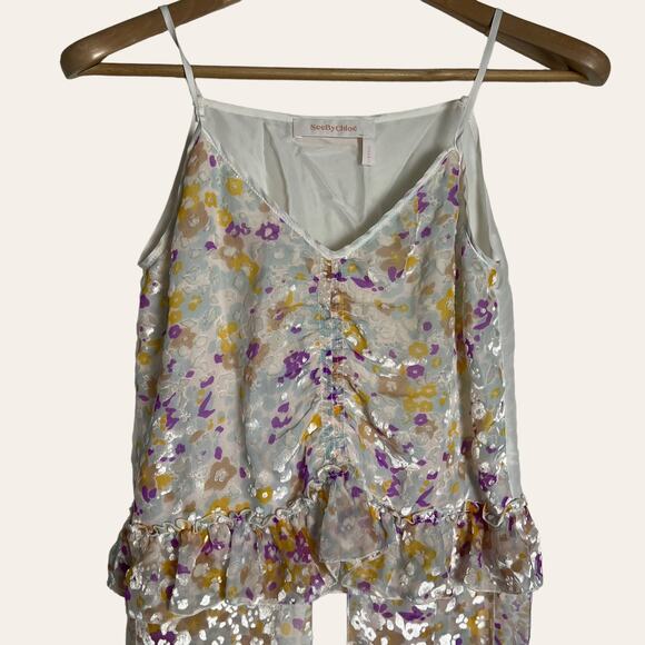 See by Chloe Abstract Felt Asymmetrical BOHO Top Size S - Picture 3 of 9